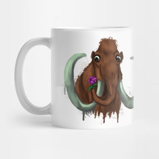 Woolly mammoth with flower Mug